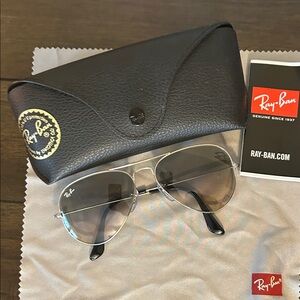 Ray-Ban Silver Frame Sunglasses with Gray Smoke Lenses
